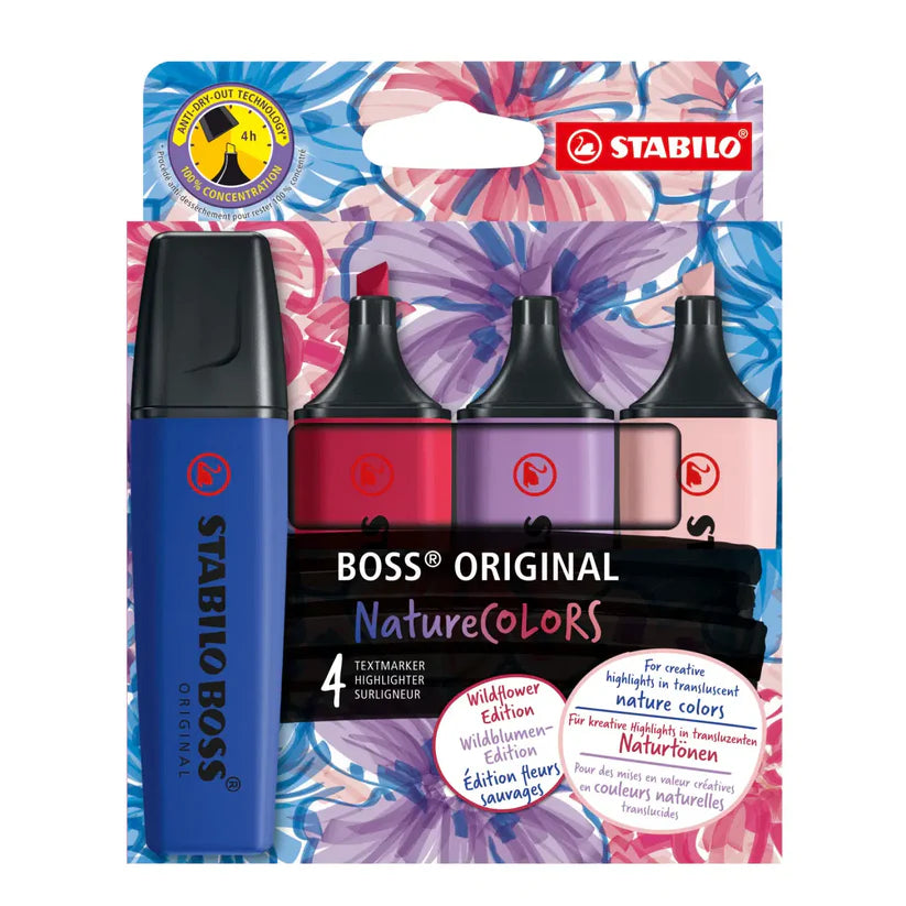 Evidenziatore Stabilo Boss Original NatureColors Wildflower Astuccio da 4