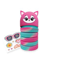 MITAMA astuccio SILICON FRIENDS - STICKER BOOM - Gatto rosa turchese