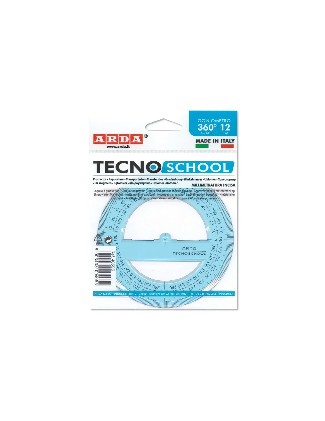 GONIOMETRO TECNOSCHOOL ARDA 360° 12 CM