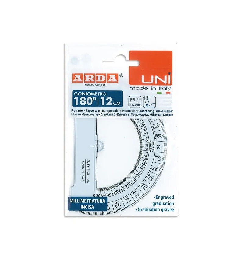 GONIOMETRO UNI ARDA 180° 12 CM