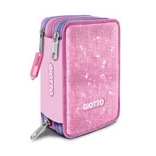 Giotto Super Crystal Astuccio 3 Zip Rosa
