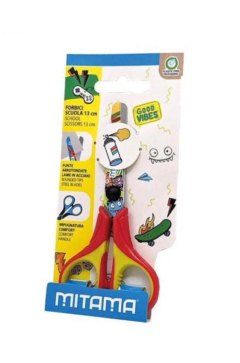 MITAMA Forbici Good Vibes 13cm - Rosso e Giallo